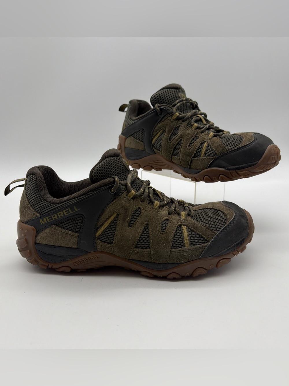 Merrell Deverta 2 Hiking Shoes Mens 9 Olive Moss Green Low Top Performance Trail